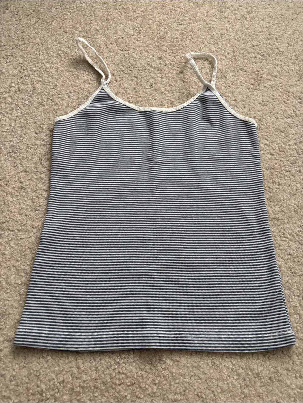 Brandy Melville Striped Navy and White Spaghetti Strap Tank Top